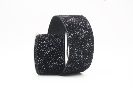 Zwart effen velourslint met glinsterend stofeffect_KW0476GC-53-53
